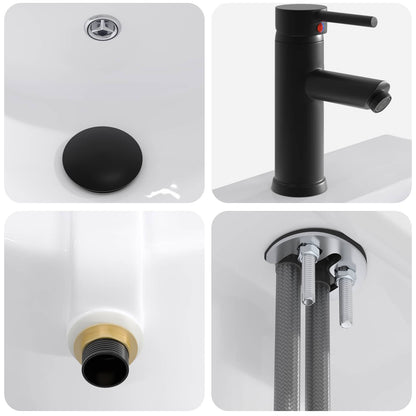 vidaXL Bathroom Wash Basin Matte Black 42 x 40 x 16.5 cm Metal