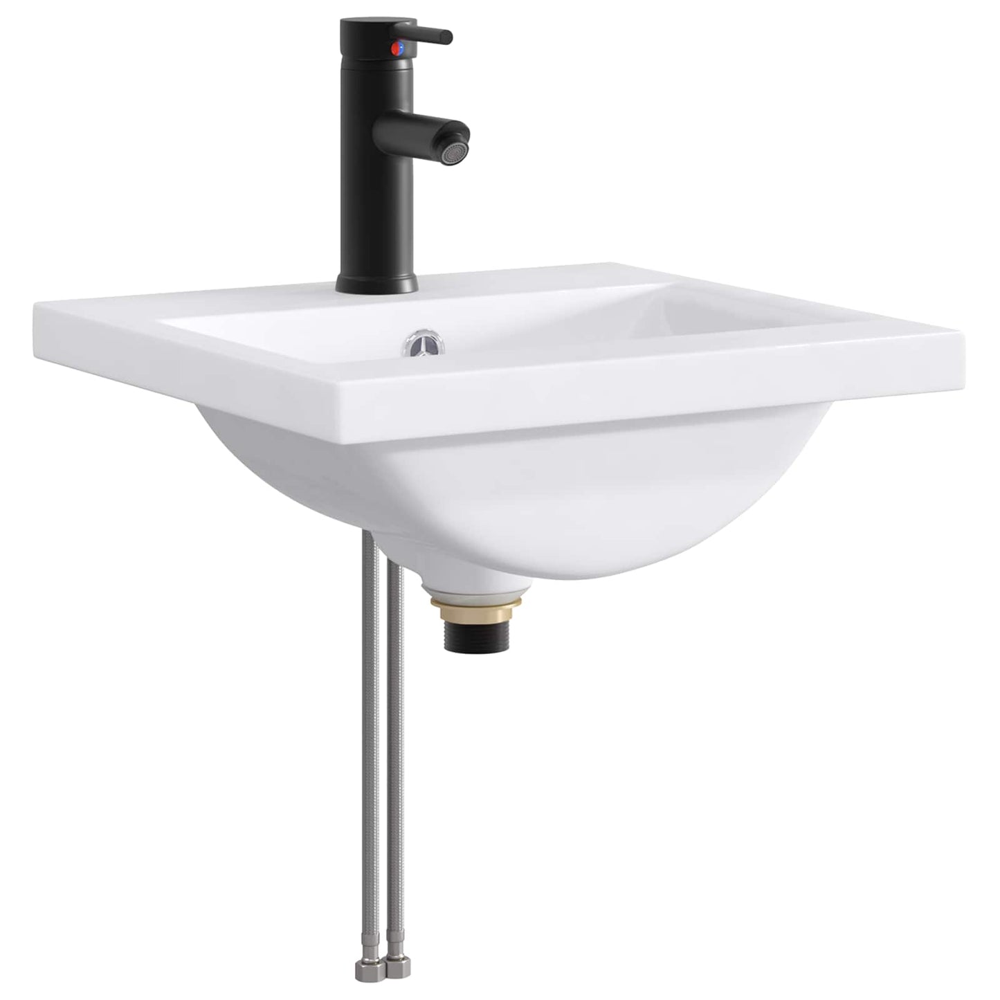 vidaXL Bathroom Wash Basin Matte Black 42 x 40 x 16.5 cm Metal