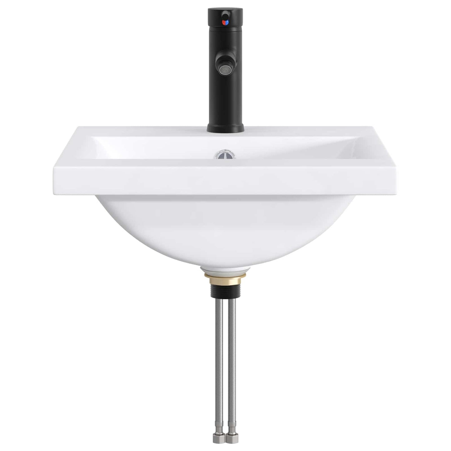 vidaXL Bathroom Wash Basin Matte Black 42 x 40 x 16.5 cm Metal