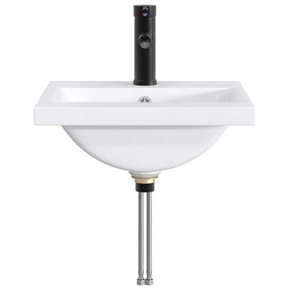 vidaXL Bathroom Wash Basin Matte Black 42 x 40 x 16.5 cm Metal