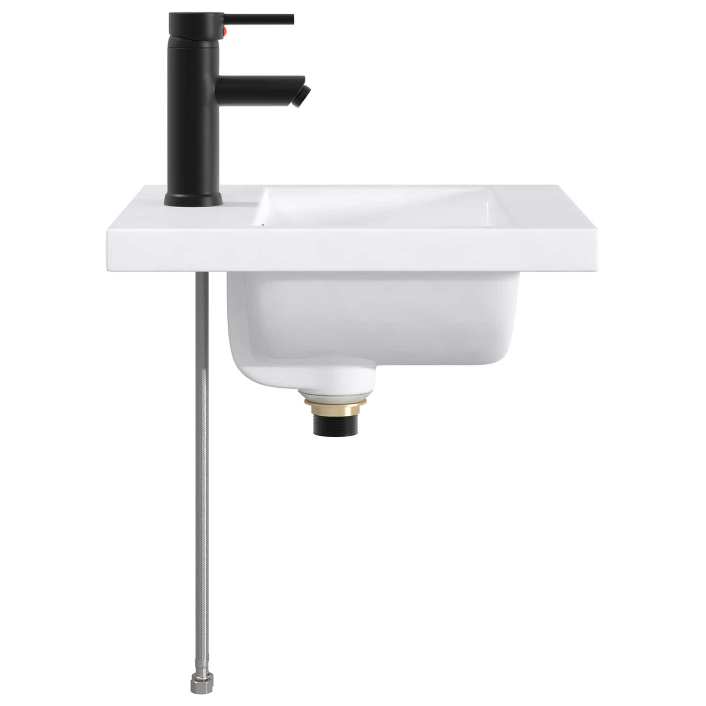 vidaXL Bathroom Wash Basin Matte Black 42 x 40 x 16.5 cm Metal