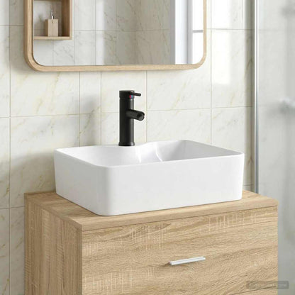 vidaXL Bathroom Wash Basin Matte Black 48.5 x 37.5 x 13 cm Metal
