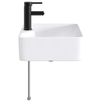 vidaXL Bathroom Wash Basin Matte Black 48.5 x 37.5 x 13 cm Metal