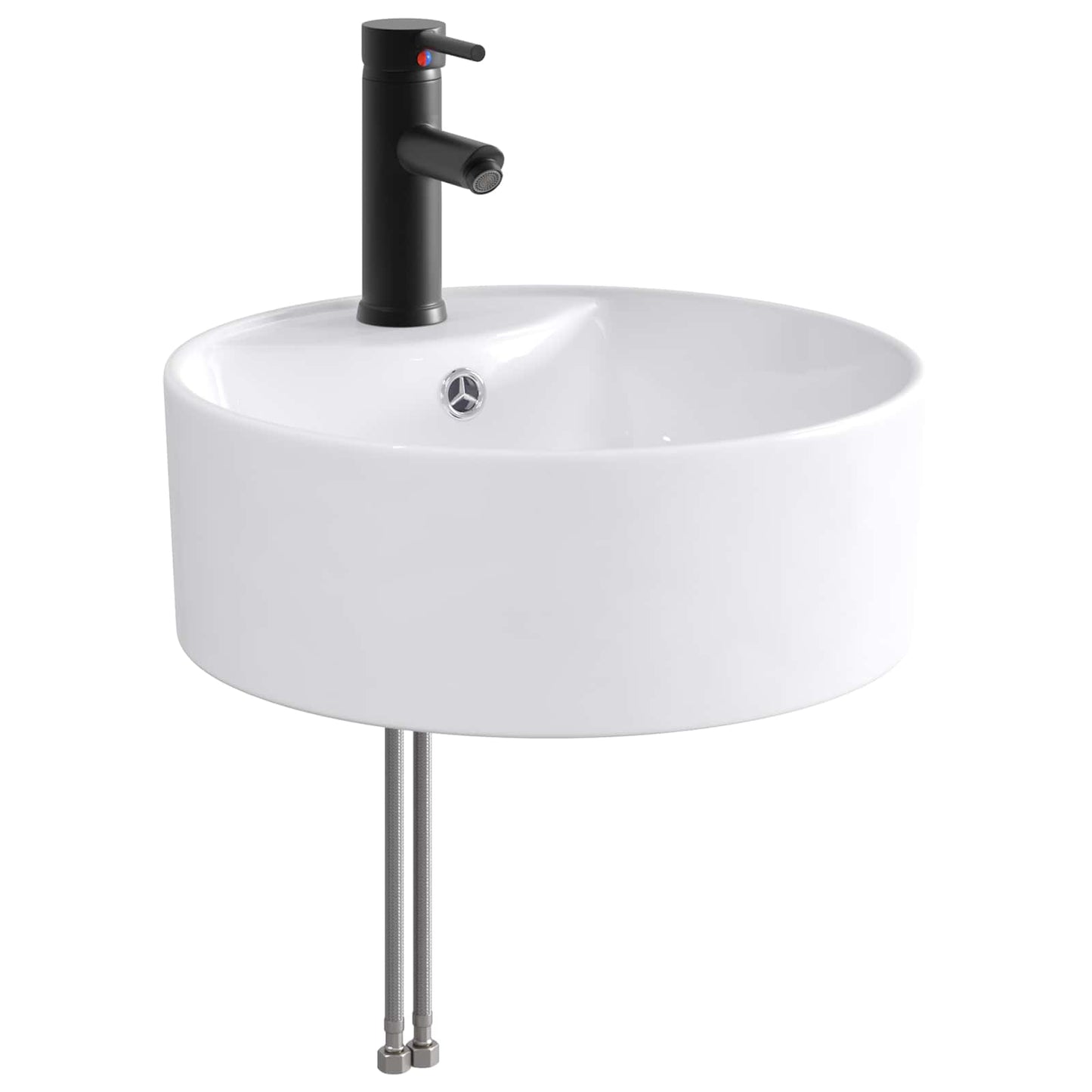 vidaXL Bathroom Wash Basin Matte Black 40.5 x 40.5 x 15 cm Metal