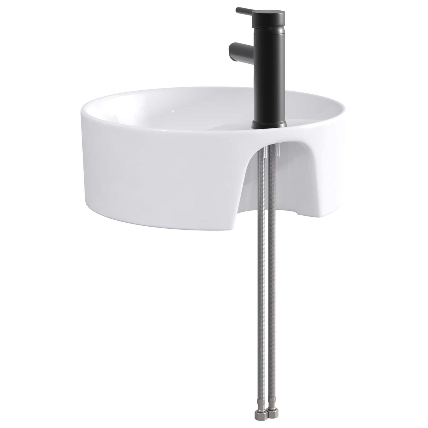 vidaXL Bathroom Wash Basin Matte Black 40.5 x 40.5 x 15 cm Metal