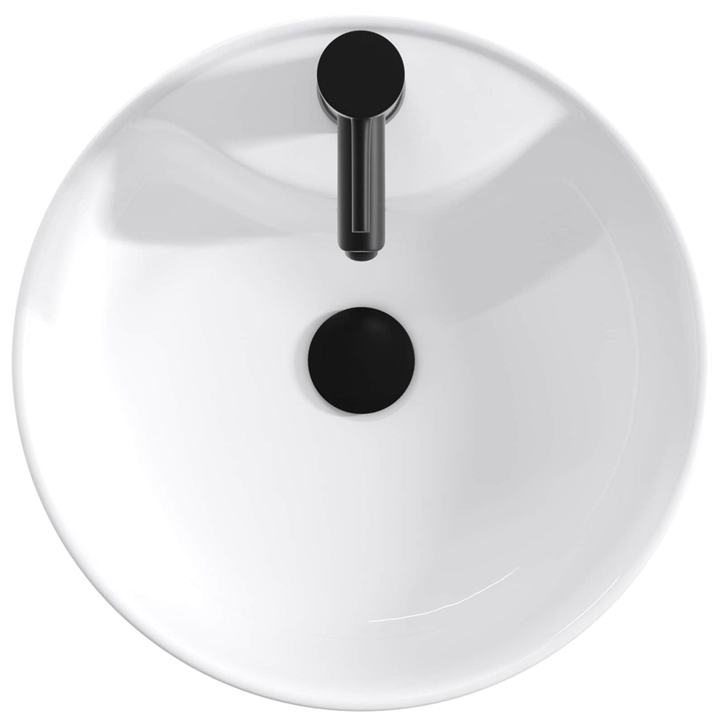 vidaXL Bathroom Wash Basin Matte Black 40.5 x 40.5 x 15 cm Metal
