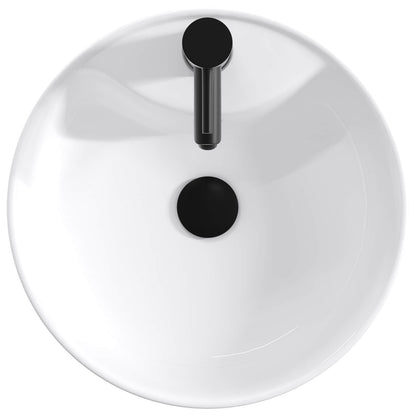 vidaXL Bathroom Wash Basin Matte Black 40.5 x 40.5 x 15 cm Metal