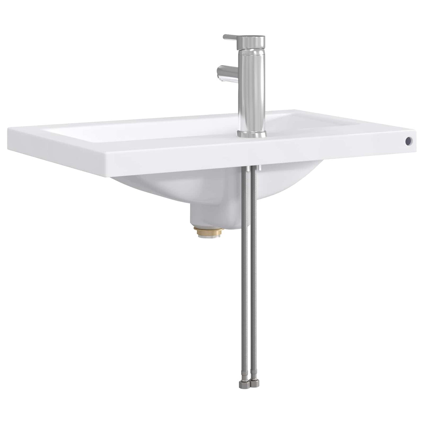 vidaXL Bathroom Wash Basin Chrome 61 x 40 x 16.5 cm Metal