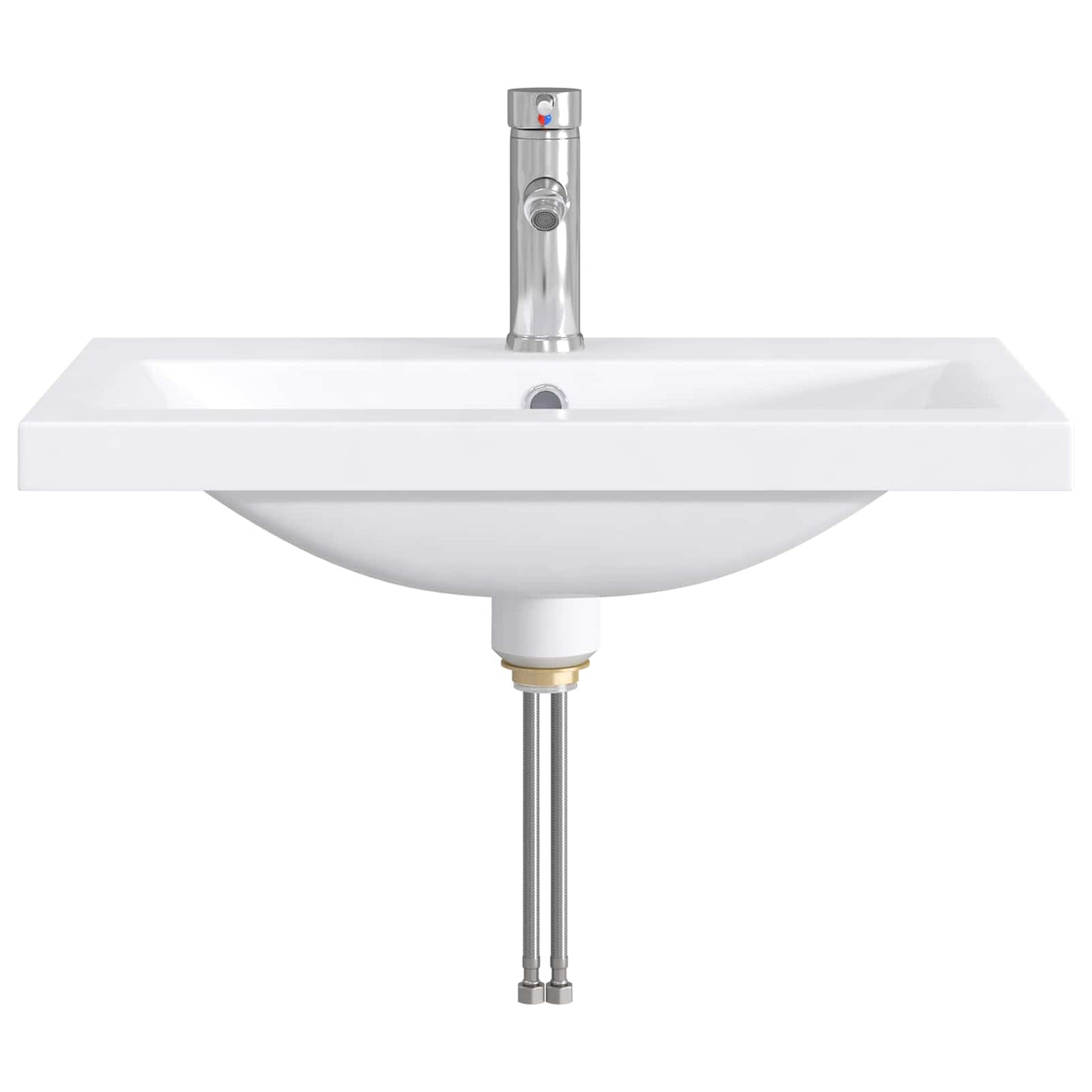 vidaXL Bathroom Wash Basin Chrome 61 x 40 x 16.5 cm Metal
