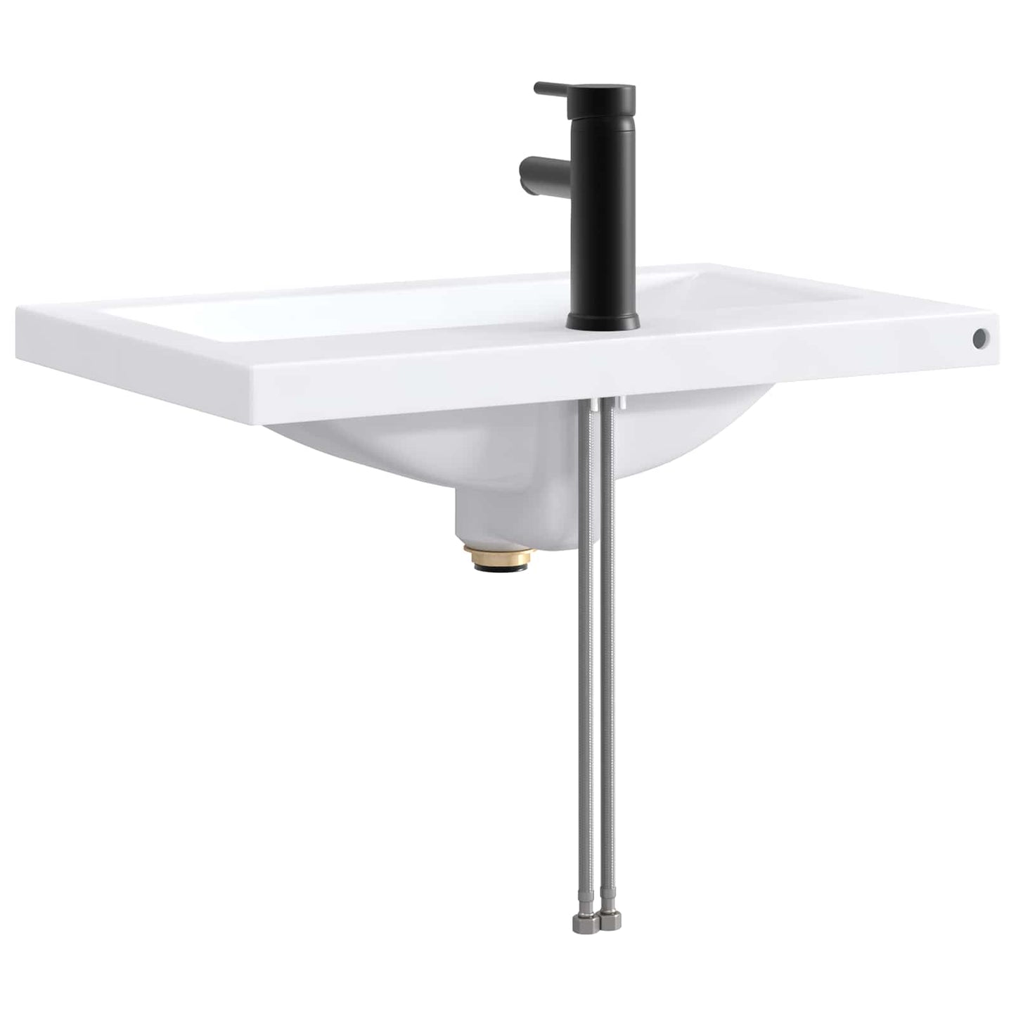 vidaXL Bathroom Wash Basin Matte Black 61 x 40 x 16.5 cm Metal