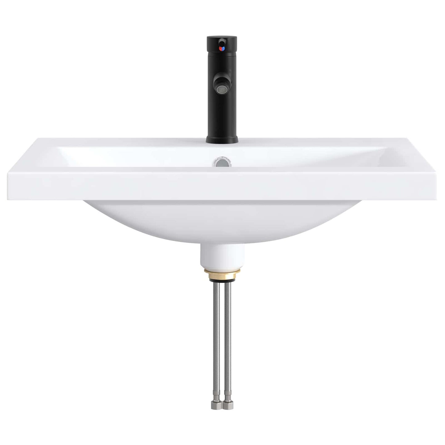 vidaXL Bathroom Wash Basin Matte Black 61 x 40 x 16.5 cm Metal