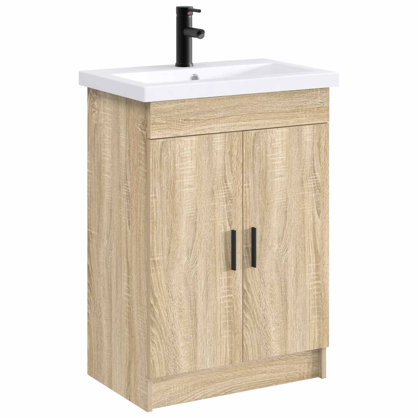 vidaXL Bathroom Wash Basin Matte Black 61 x 40 x 16.5 cm Metal