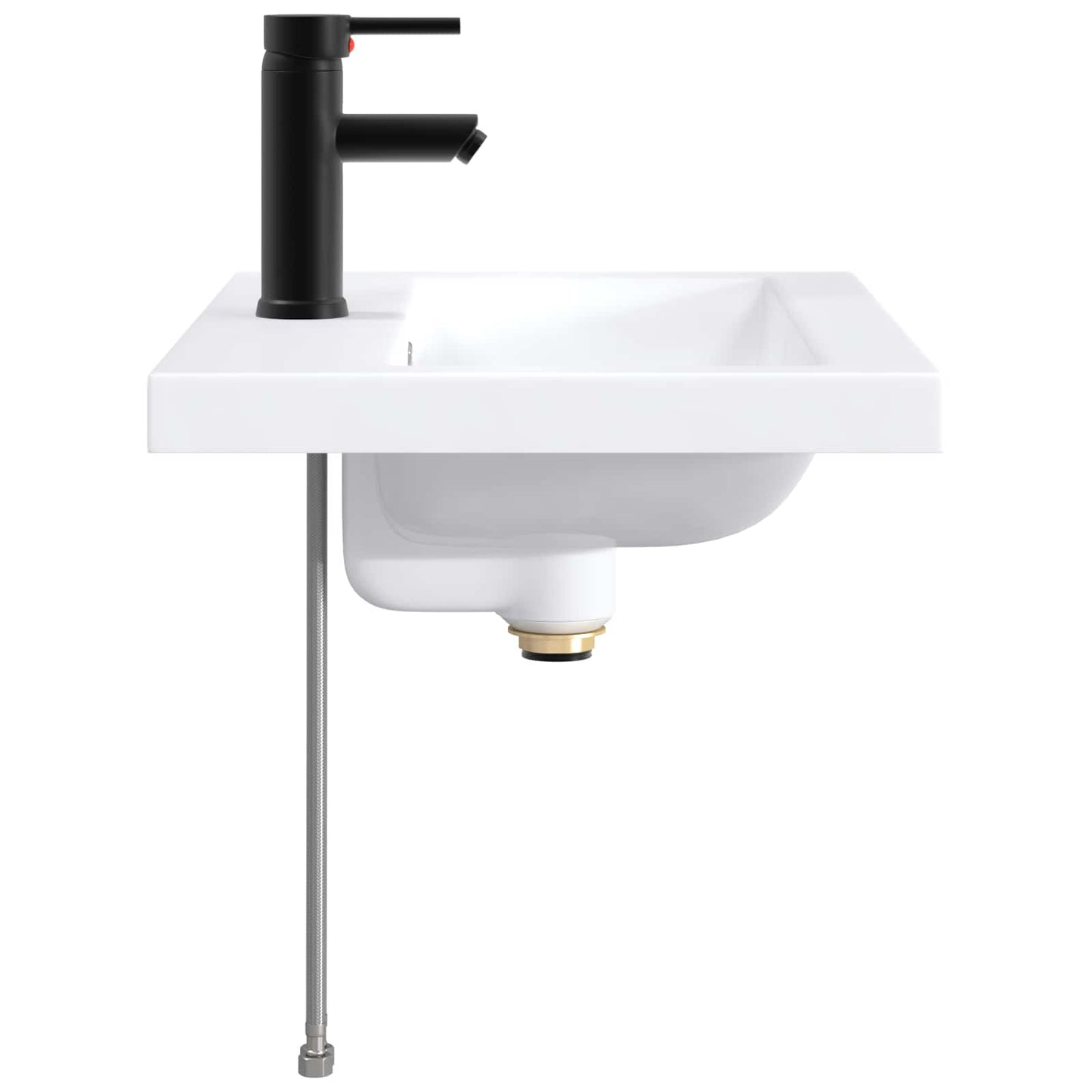vidaXL Bathroom Wash Basin Matte Black 61 x 40 x 16.5 cm Metal