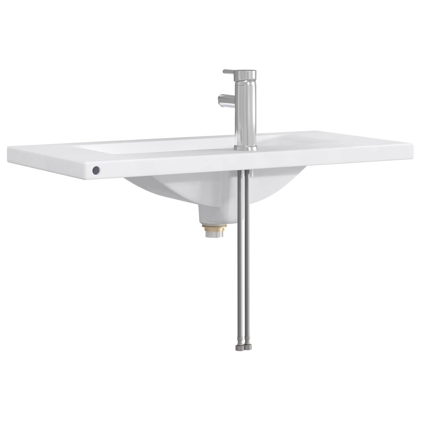 vidaXL Bathroom Wash Basin Chrome 81 x 40 x 17.5 cm Metal