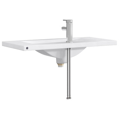 vidaXL Bathroom Wash Basin Chrome 81 x 40 x 17.5 cm Metal