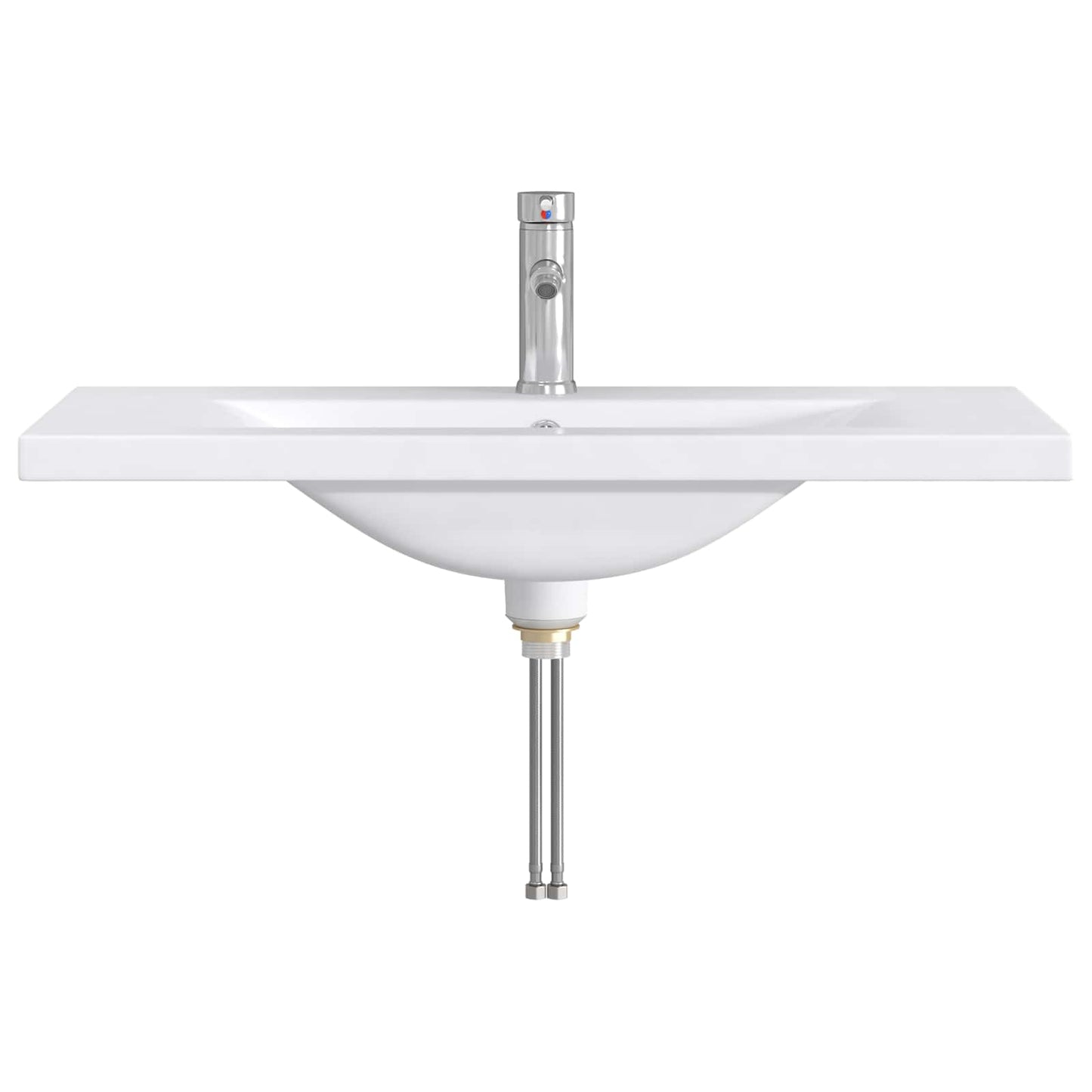 vidaXL Bathroom Wash Basin Chrome 81 x 40 x 17.5 cm Metal