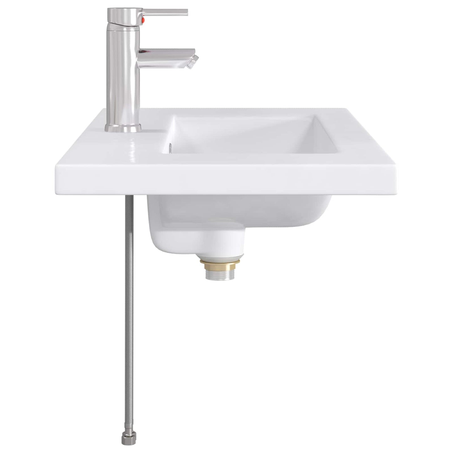 vidaXL Bathroom Wash Basin Chrome 81 x 40 x 17.5 cm Metal