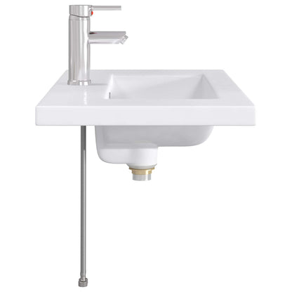 vidaXL Bathroom Wash Basin Chrome 81 x 40 x 17.5 cm Metal