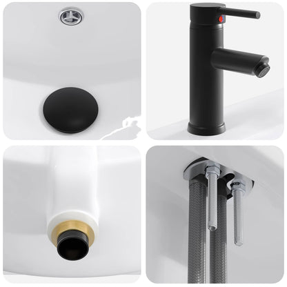 vidaXL Bathroom Wash Basin Matte Black 81 x 40 x 17.5 cm Metal