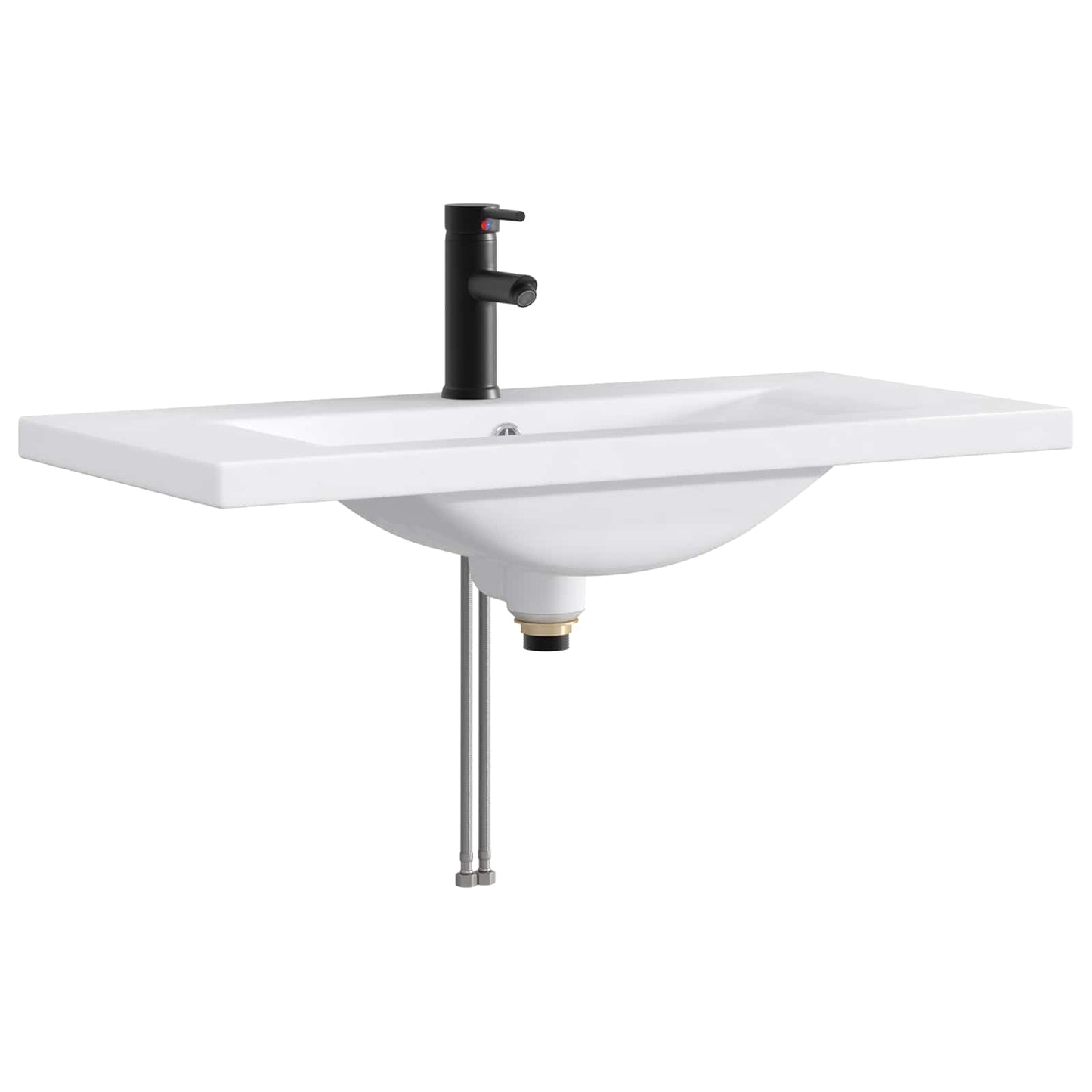 vidaXL Bathroom Wash Basin Matte Black 81 x 40 x 17.5 cm Metal
