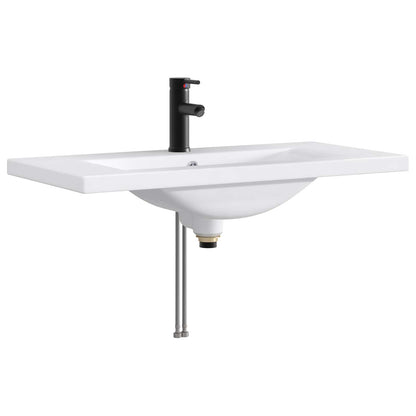 vidaXL Bathroom Wash Basin Matte Black 81 x 40 x 17.5 cm Metal