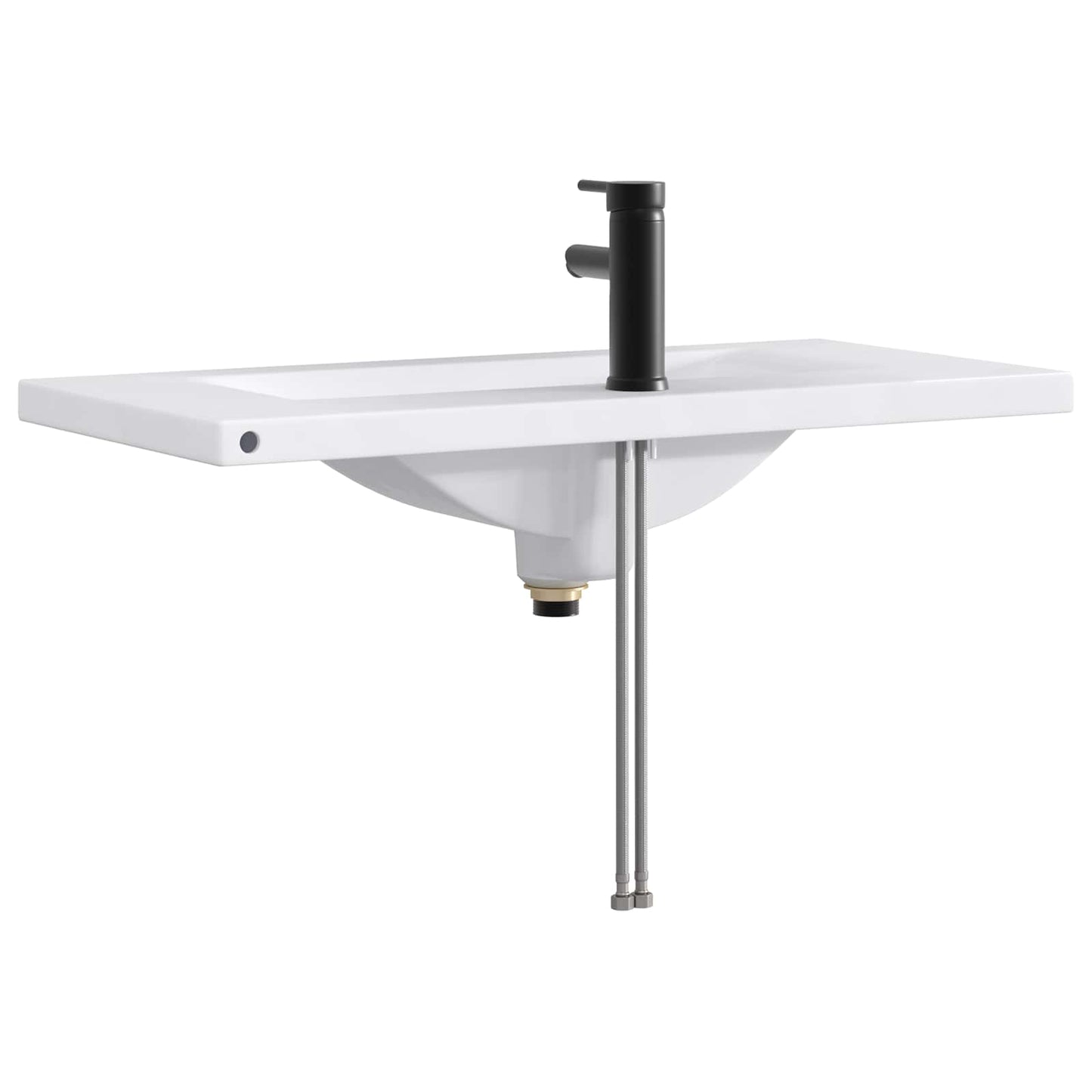 vidaXL Bathroom Wash Basin Matte Black 81 x 40 x 17.5 cm Metal