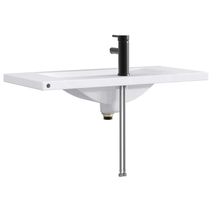 vidaXL Bathroom Wash Basin Matte Black 81 x 40 x 17.5 cm Metal