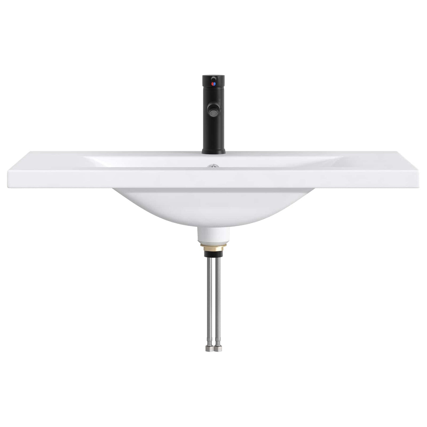 vidaXL Bathroom Wash Basin Matte Black 81 x 40 x 17.5 cm Metal