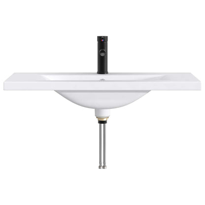 vidaXL Bathroom Wash Basin Matte Black 81 x 40 x 17.5 cm Metal