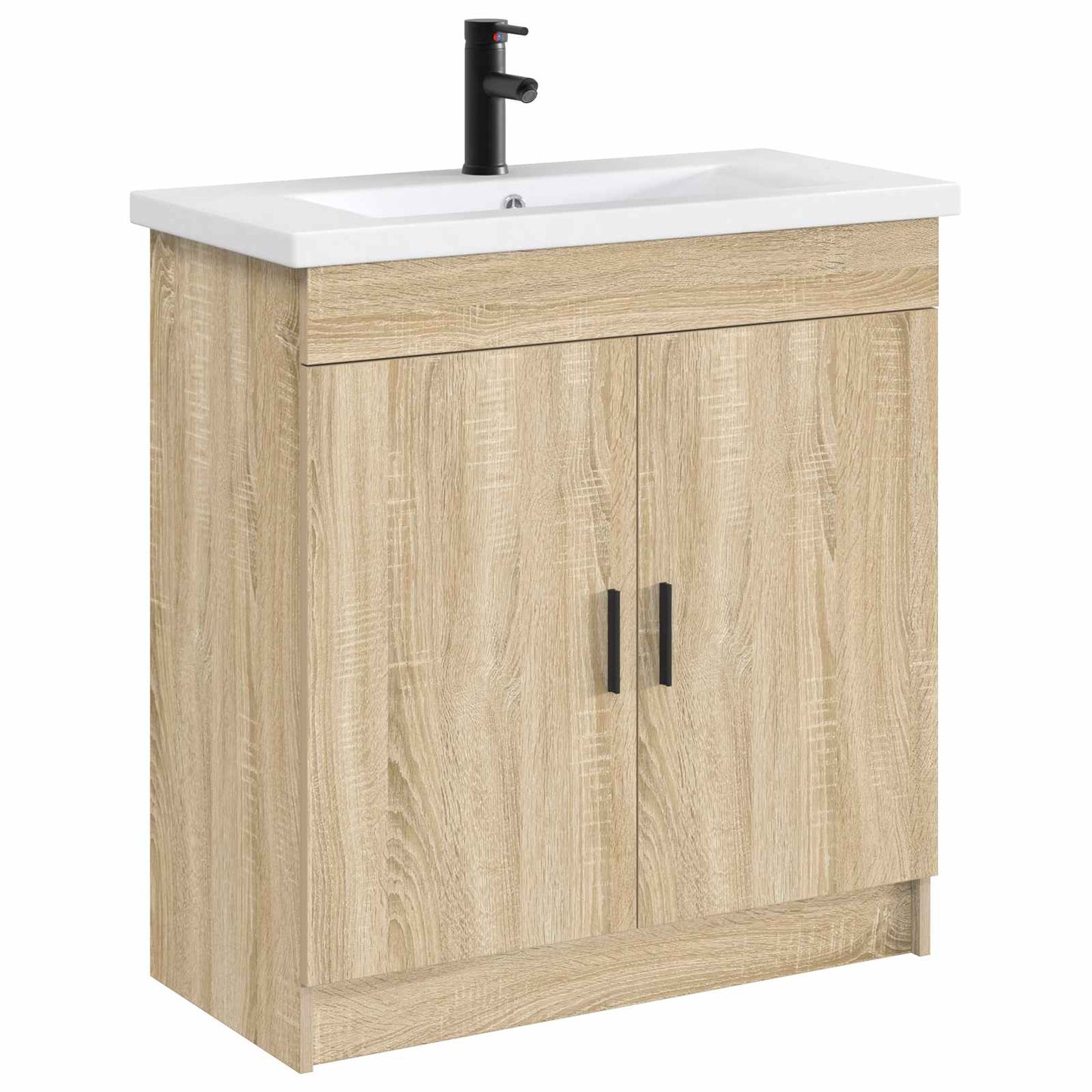 vidaXL Bathroom Wash Basin Matte Black 81 x 40 x 17.5 cm Metal