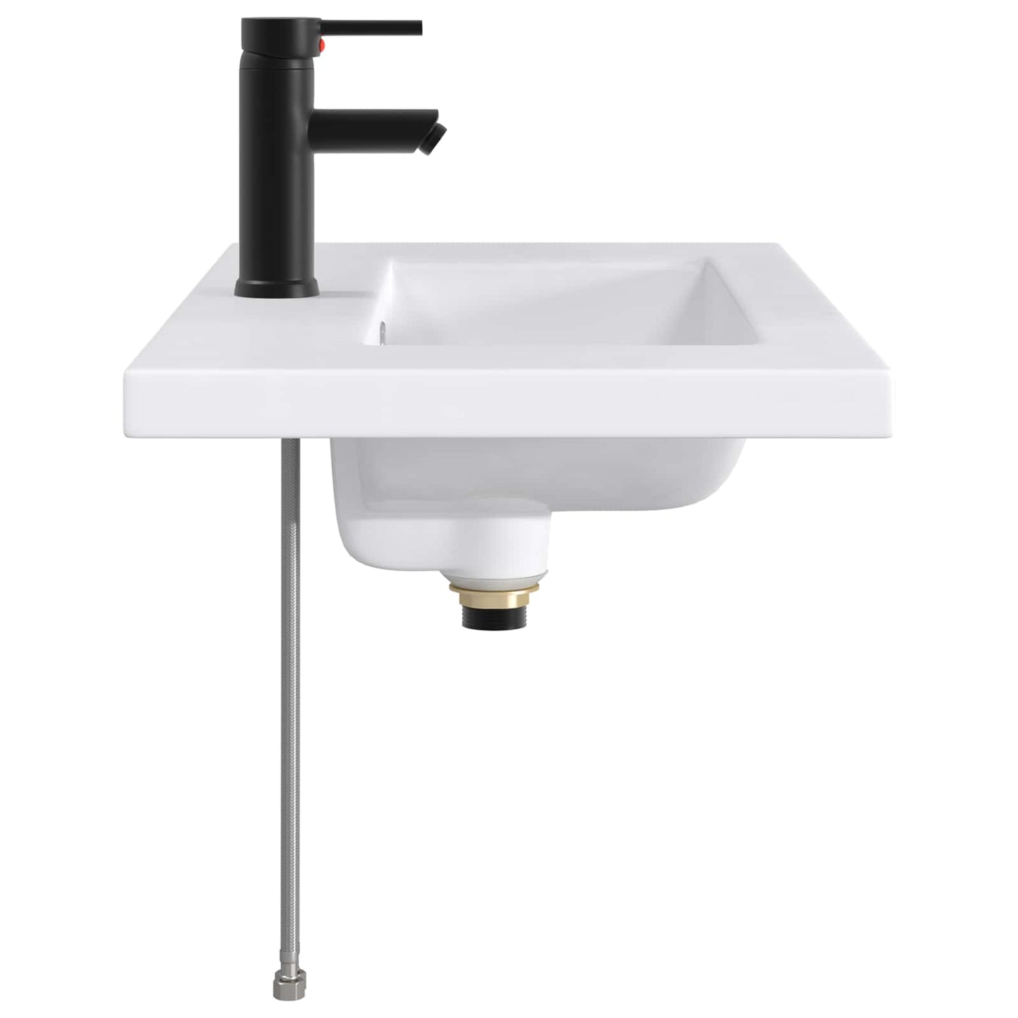 vidaXL Bathroom Wash Basin Matte Black 81 x 40 x 17.5 cm Metal