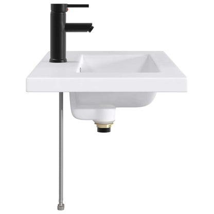 vidaXL Bathroom Wash Basin Matte Black 81 x 40 x 17.5 cm Metal