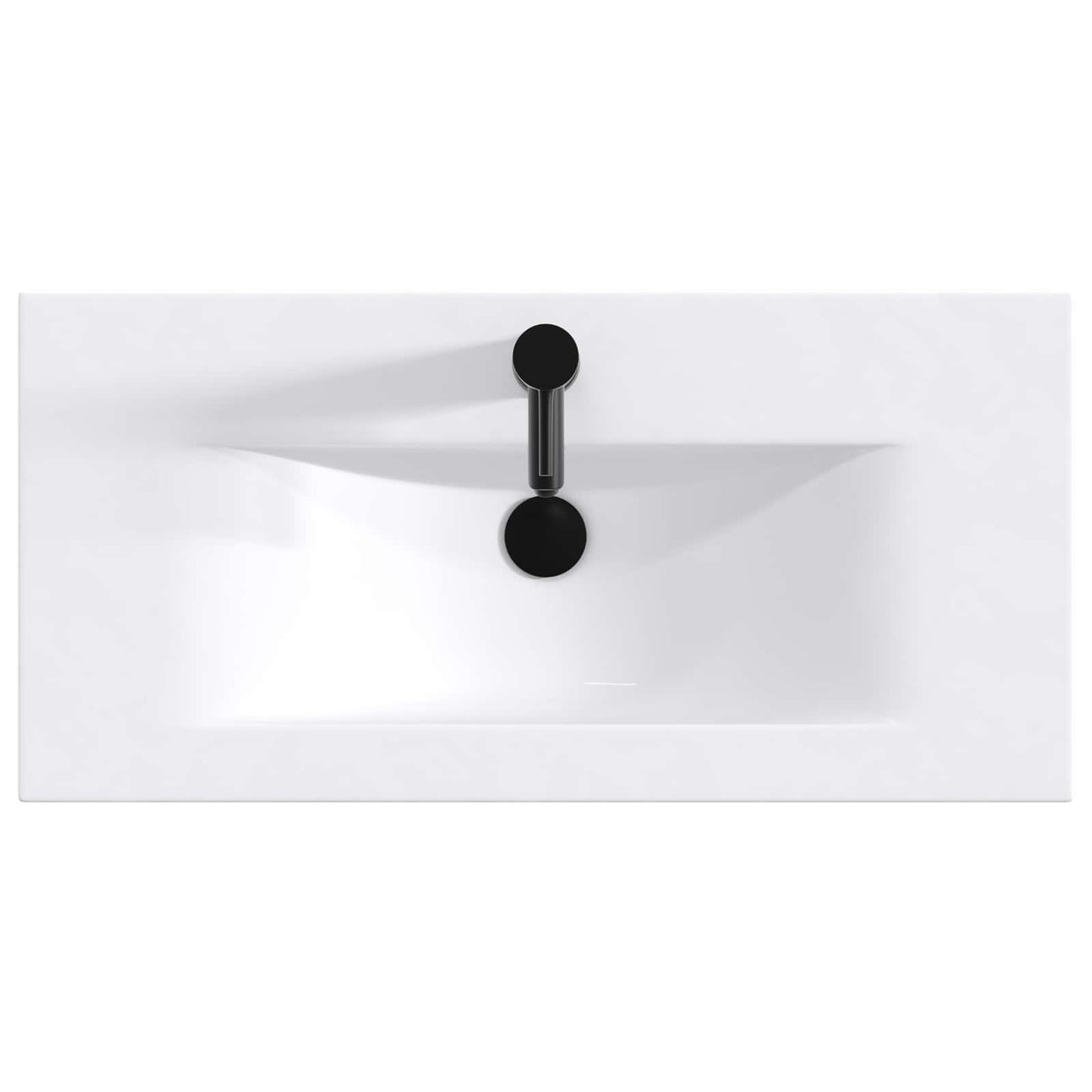 vidaXL Bathroom Wash Basin Matte Black 81 x 40 x 17.5 cm Metal