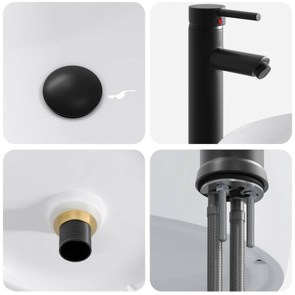 vidaXL Bathroom Wash Basin Matte Black 38.5 x 38.5 x 16 cm Metal