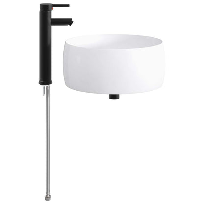 vidaXL Bathroom Wash Basin Matte Black 38.5 x 38.5 x 16 cm Metal