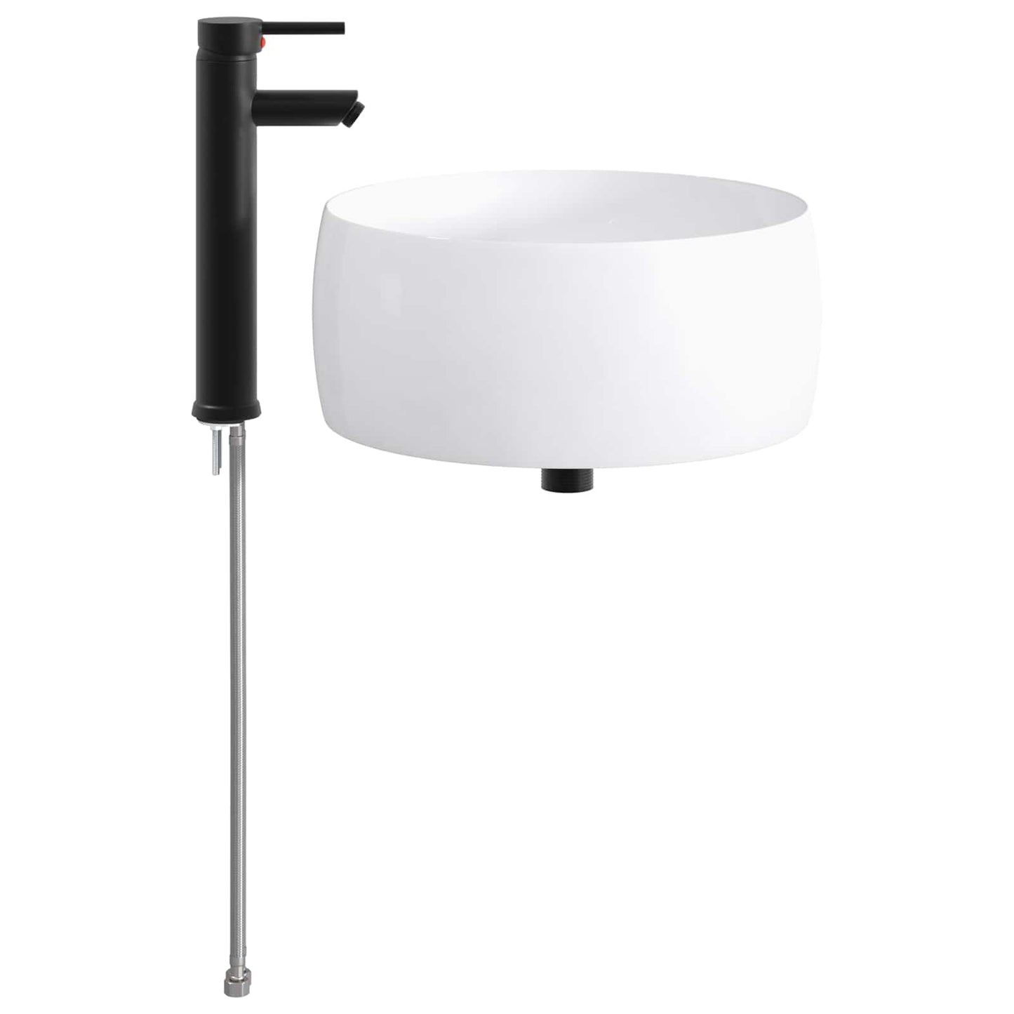 vidaXL Bathroom Wash Basin Matte Black 38.5 x 38.5 x 16 cm Metal