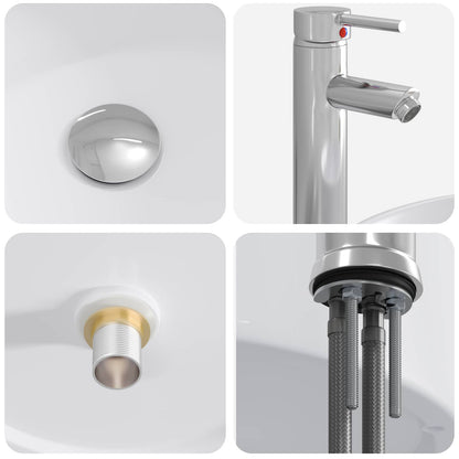 vidaXL Bathroom Wash Basin Chrome 40.5 x 40.5 x 15.5 cm Metal