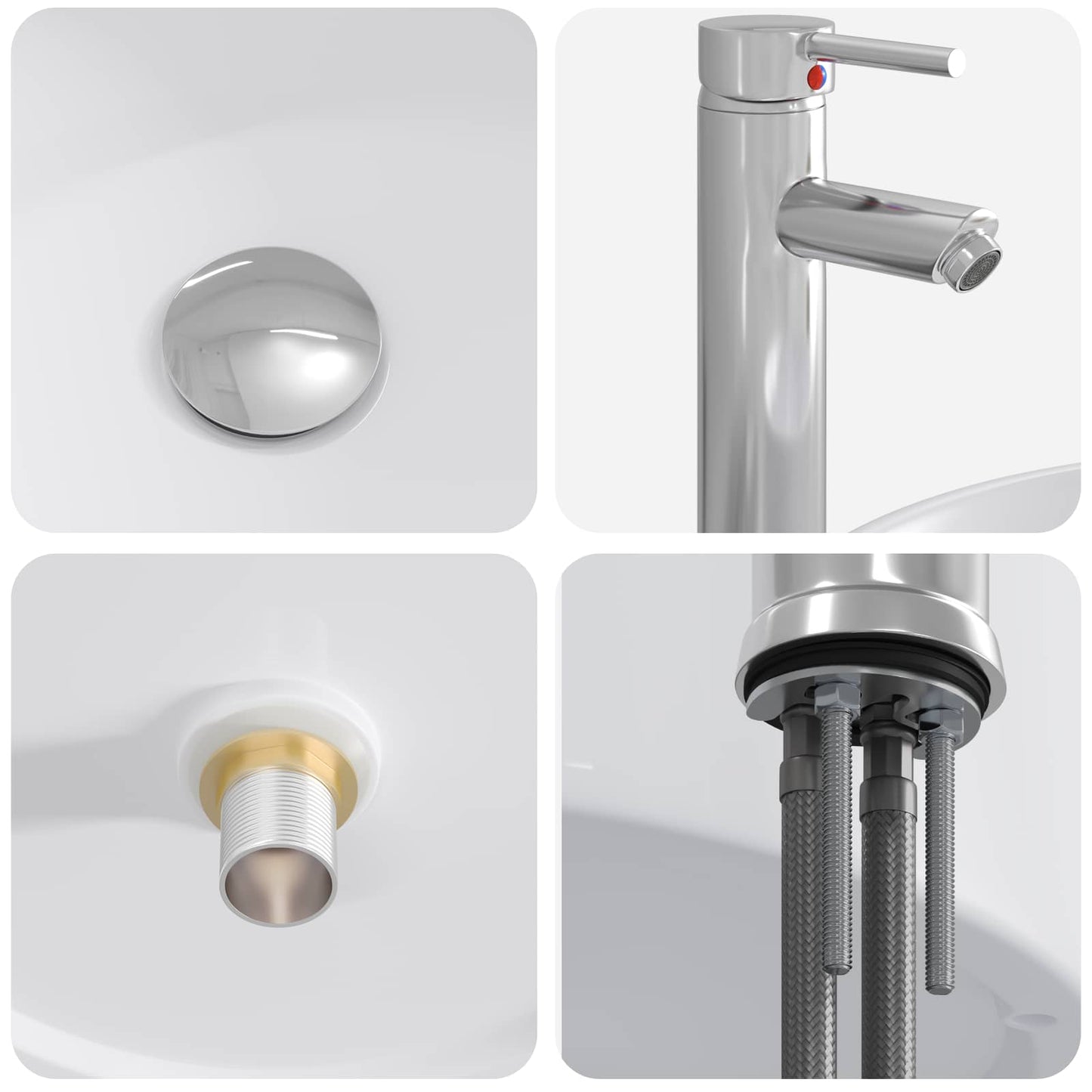 vidaXL Bathroom Wash Basin Chrome 40.5 x 40.5 x 15.5 cm Metal