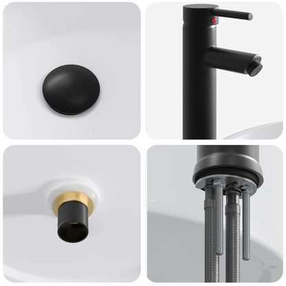 vidaXL Bathroom Wash Basin Matte Black 40.5 x 40.5 x 15.5 cm Metal