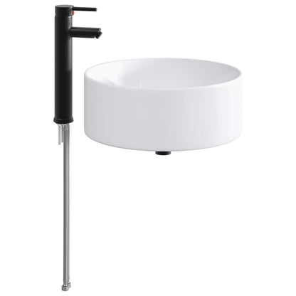 vidaXL Bathroom Wash Basin Matte Black 40.5 x 40.5 x 15.5 cm Metal