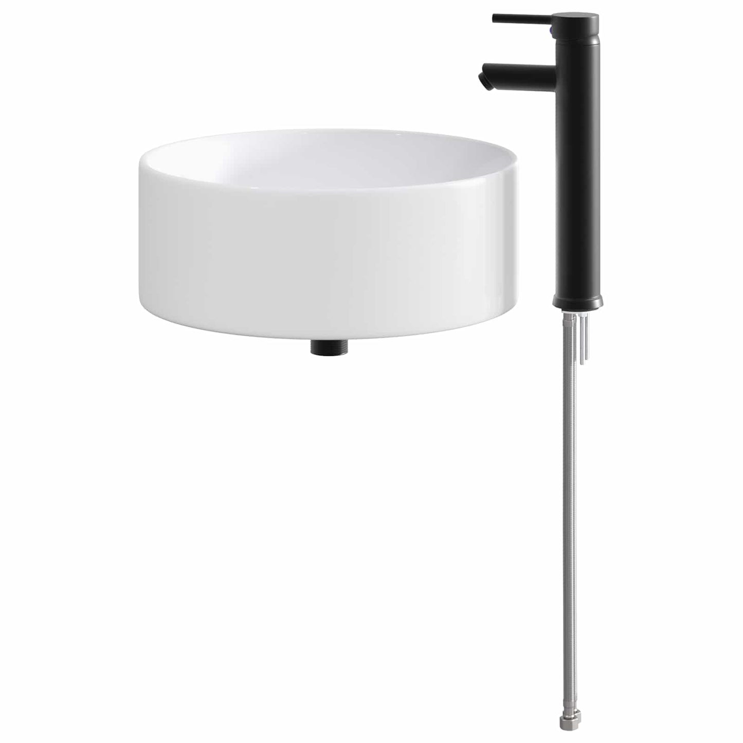 vidaXL Bathroom Wash Basin Matte Black 40.5 x 40.5 x 15.5 cm Metal