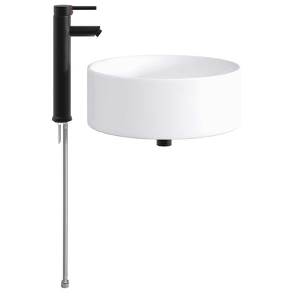 vidaXL Bathroom Wash Basin Matte Black 40.5 x 40.5 x 15.5 cm Metal