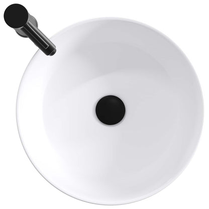 vidaXL Bathroom Wash Basin Matte Black 40.5 x 40.5 x 15.5 cm Metal