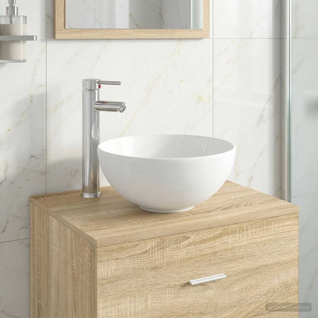 vidaXL Bathroom Wash Basin Chrome 32 x 32 x 13 cm Metal