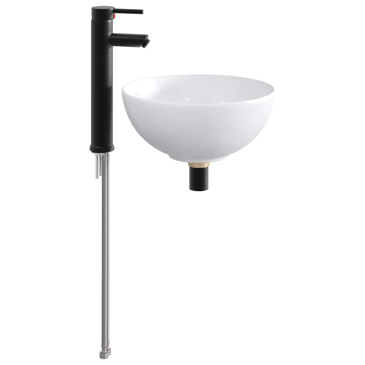 vidaXL Bathroom Wash Basin Matte Black 32 x 32 x 13 cm Metal