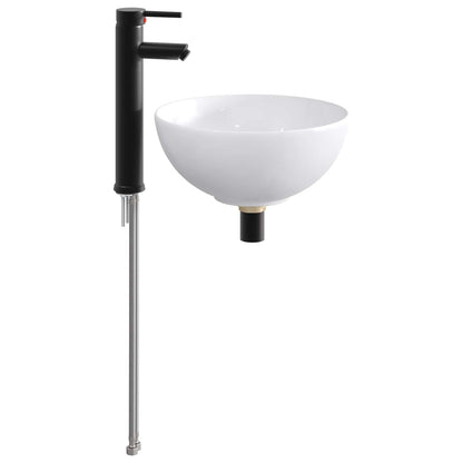vidaXL Bathroom Wash Basin Matte Black 32 x 32 x 13 cm Metal