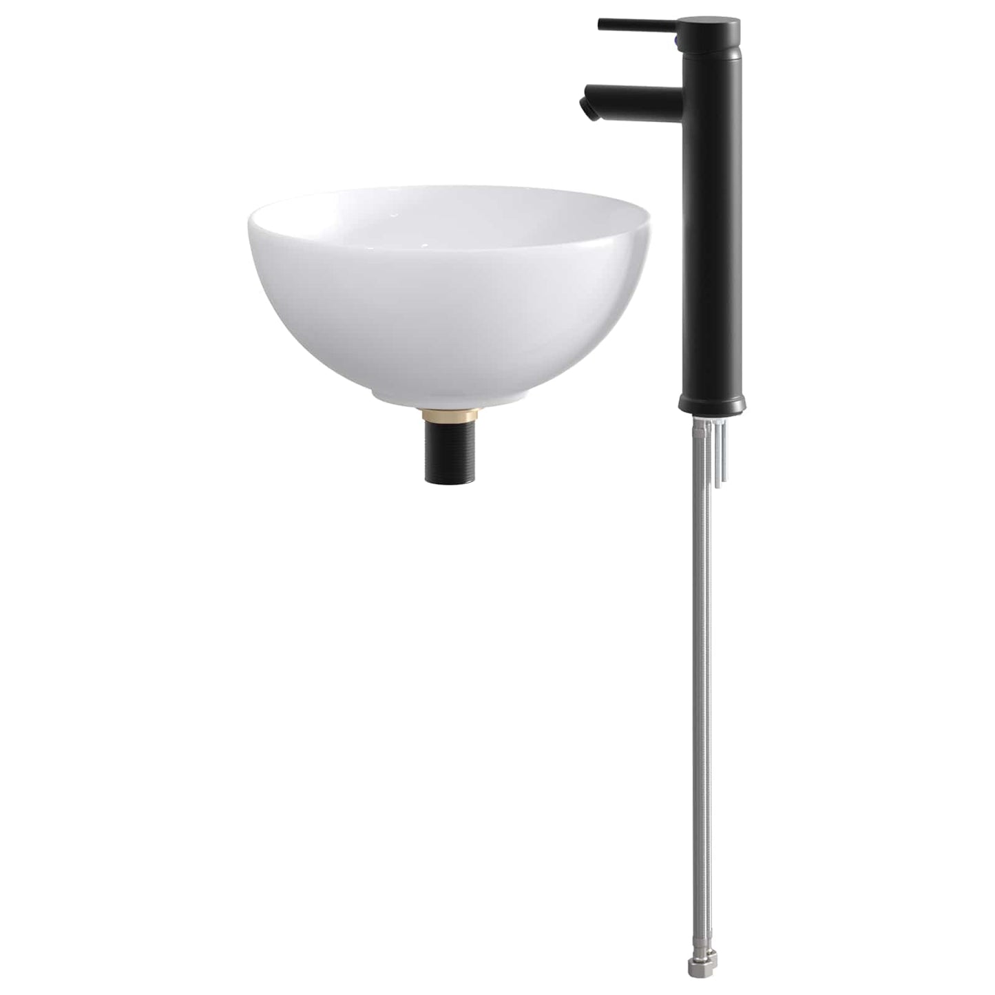 vidaXL Bathroom Wash Basin Matte Black 32 x 32 x 13 cm Metal