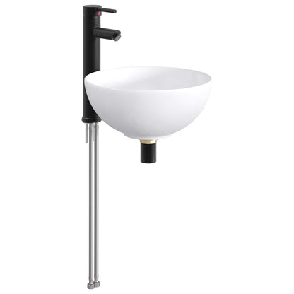 vidaXL Bathroom Wash Basin Matte Black 32 x 32 x 13 cm Metal