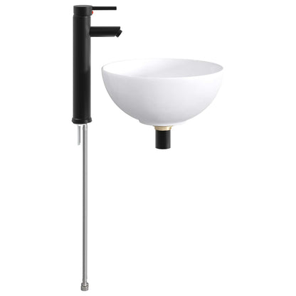 vidaXL Bathroom Wash Basin Matte Black 32 x 32 x 13 cm Metal