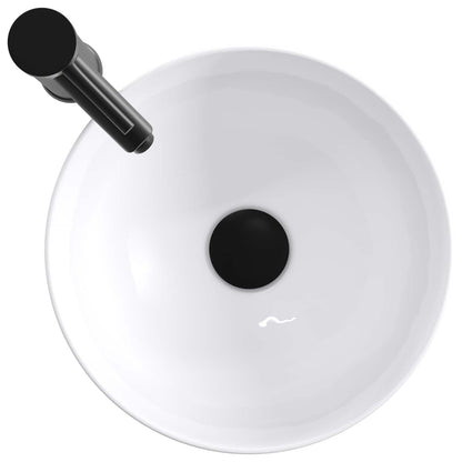 vidaXL Bathroom Wash Basin Matte Black 32 x 32 x 13 cm Metal